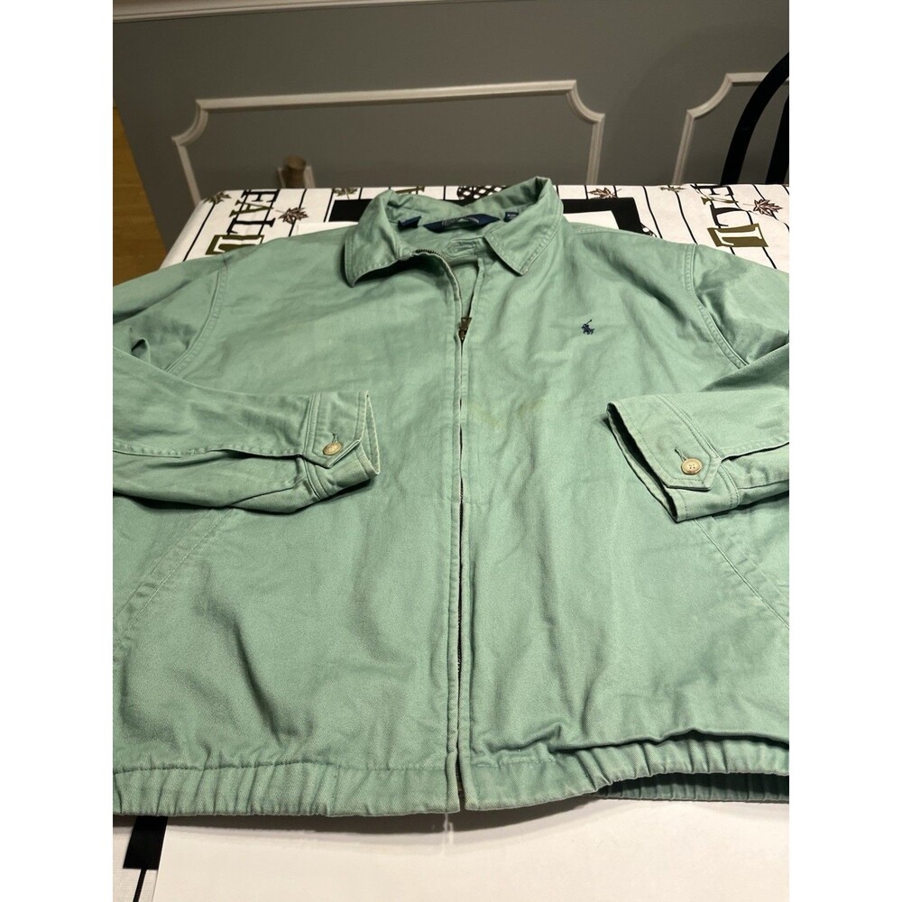 Vtg 90’s Polo Ralph Lauren Green Harrington Jacket Men’s Sz XXL - Picture 2 of 16